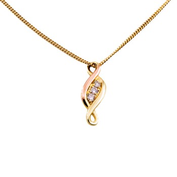 9ct 2-tone gold Clogau Pendant with chain